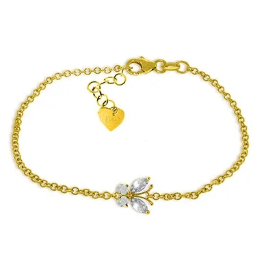 0.6 Carat 14k Solid Gold Butterfly Bracelet Aquamarine – 5029-Y-7