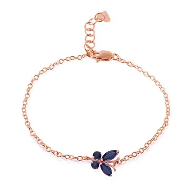 0.6 Carat 14k Solid Rose Gold Butterfly Bracelet Sapphire – 5030-R-8-5
