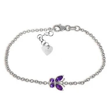 0.6 Carat 14k Solid White Gold Looking Forward Amethyst Bracelet – 5019-W-8