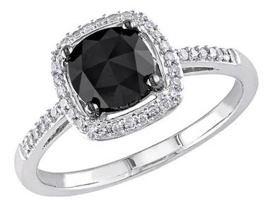 1.0 Carat (ctw) Black & White Diamond Ring in 14K White Gold – 08DLG44598100-8