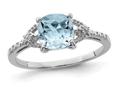 1.00 Carat (ctw) Aquamarine Ring in Sterling Silver – 68QGG4502-9