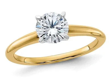 1.00 Carat (ctw Color G-H) Synthetic Moissanite Solitaire Engagement Ring in 14K Yellow Gold – 08QGG005965100MS-8