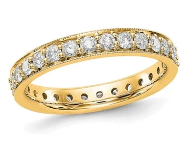 1.00 Carat (ctw Color H-I, I1-I2) Diamond Eternity Wedding Band Ring in 14K Yellow Gold – 08QGG0020100-8