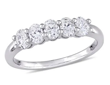 1.00 Carat (ctw G-H, VS2-SI1) Five Stone Diamond Anniversary Band Ring in 14 White Gold – 08DLG1004743W-7