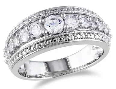 1 1/8 Carat (ctw) Lab Created White Sapphire Graduated Ring in Sterling Silver – 68DLG1001005CWS-6
