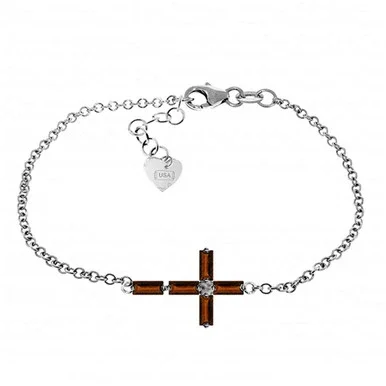 1.15 Carat 14k Solid White Gold Magdalena Garnet Bracelet – 5036-W-7