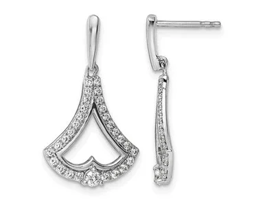 1/2 Carat (ctw) Diamond Dangle Earrings in 14K White Gold