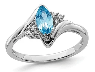 1/2 Carat (ctw) Marquise-Cut Blue Topaz Ring in Sterling Silver – 68QGG4542BT-6