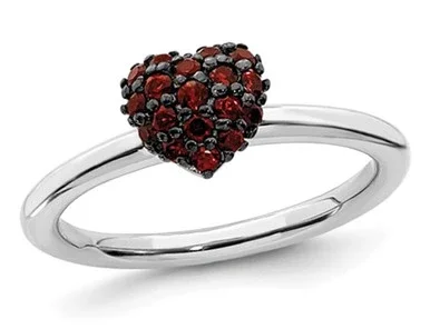 1/3 Carat (ctw) Natural Garnet Promise Heart Ring in Sterling Silver – 68QGG1826GA-7