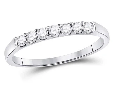 1/4 Carat (ctw G-H, I1-I2) Diamond Wedding Band Ring in 14K White Gold – 08GDG10622425W-7