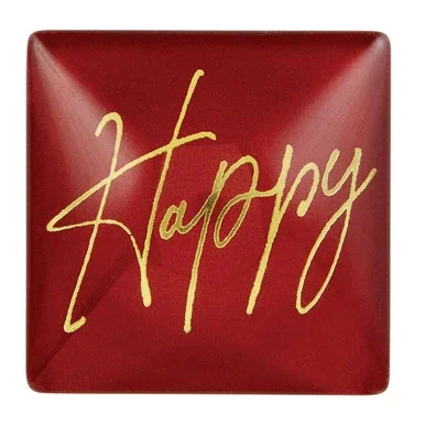 1.5″ Red 3D Square Decorative Refrigerator Magnets with Happy Print Design