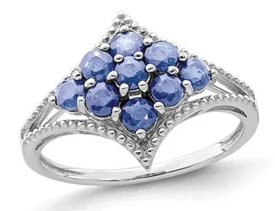 1/5 carat (ctw) Tanzanite Cluster Ring in Sterling Silver – 68QGG4514TZ-7