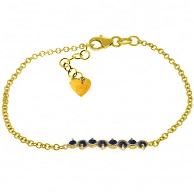 1.55 CTW 14k Solid Gold Bracelet Natural Sapphire – 5081-Y-8
