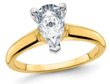 1.90 Carat (ctw Color D-E-F) Synthetic Pear-Cut Moissanite Solitaire Engagement Ring in 14K Yellow Gold – 08QGG5965200MS-8