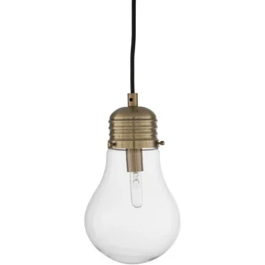 10″ Antique Brass Glass Finish Clear Pendant Ceiling Light Fixture