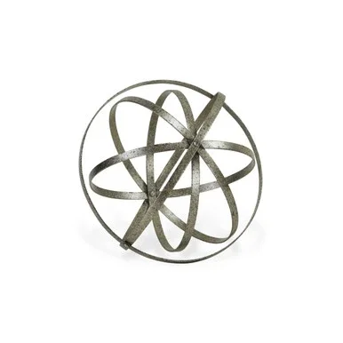 10″ Gray Large Concentric Folding Ring Orbs Home Decor Accent