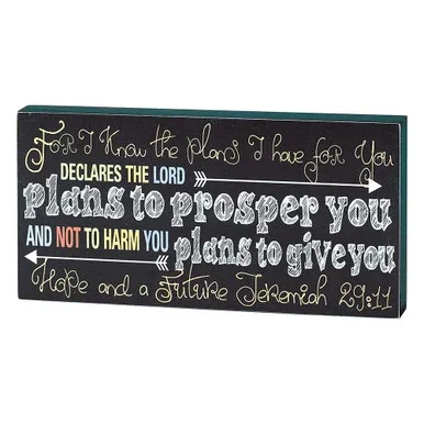 10″ White and Ivory for I Know the Plan Tabletop Rectangular Plaque