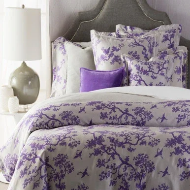 108″ Purple Bonsai King and California King Duvet Cover with Shams