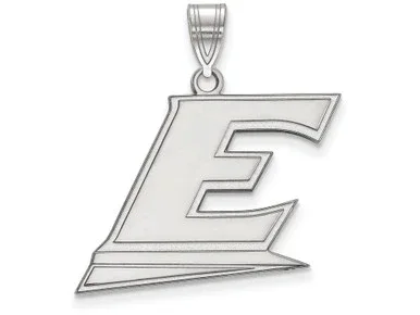 10k White Gold Logoart Eastern Kentucky University Large Pendant