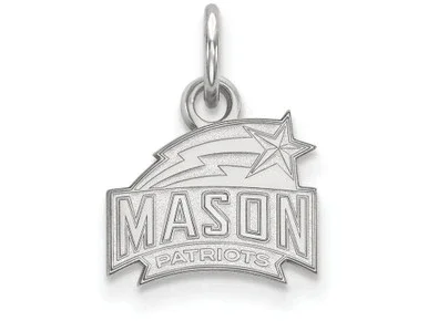 10k White Gold Logoart George Mason University Extra Small Pendant