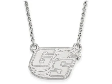 10k White Gold Logoart Georgia Southern University Small Pendant Necklace