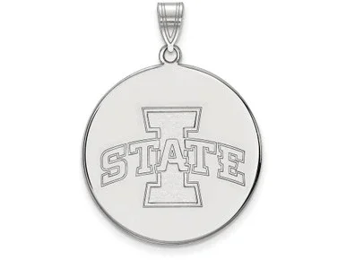 10k White Gold Logoart Iowa State University Extra Large Disc Pendant