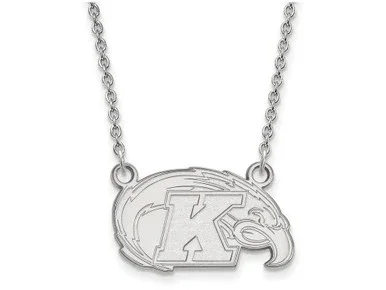 10k White Gold Logoart Kent State University Small Pendant Necklace