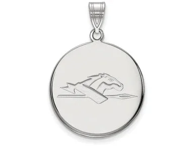 10k White Gold Logoart Longwood University Large Disc Pendant