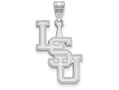 10k White Gold Logoart Louisiana State University Large Pendant – 1W080LSUAF