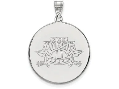 10k White Gold Logoart Northern Kentucky University Extra Large Disc Pendant