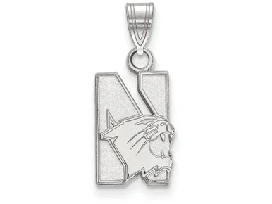 10k White Gold Logoart Northwestern University Small Pendant