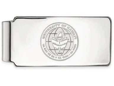 10k White Gold Logoart the University Of Hawaii Money Clip Crest