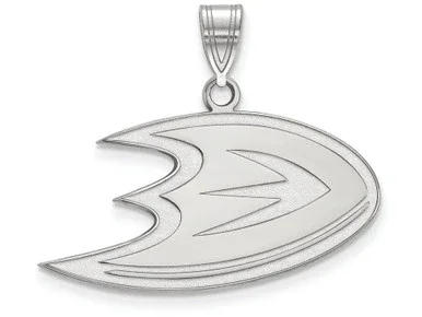 10k White Gold Nhl Logoart Anaheim Ducks Medium Pendant