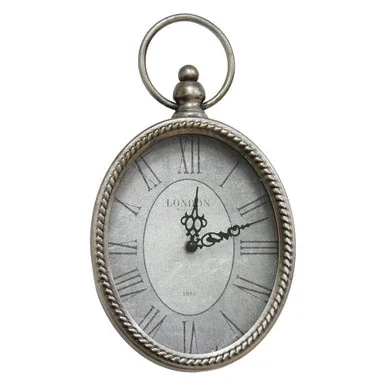 11.75″ Silver Antique Oval Wall Clock