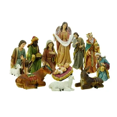 11-Piece Gold Holy Family and Kings Inspirational Religious Christmas Nativity Figurines 16.5″
