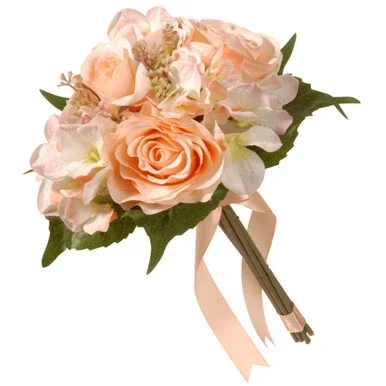 12.2” Peach Rose and Hydrangea Bouquet