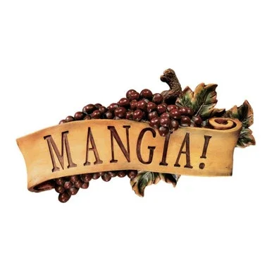 12.5″ Brown and Beige Contemporary Mangia Grape Wall Plaque