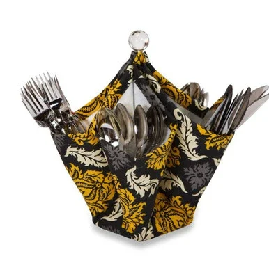 12″ Fashionable 4-Pocket Fabric Utensil & Condiment Caddy – Provence Flair