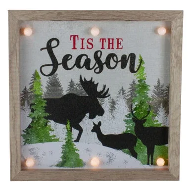 12″ Lighted ‘Tis The Season’ Christmas Wall Decor