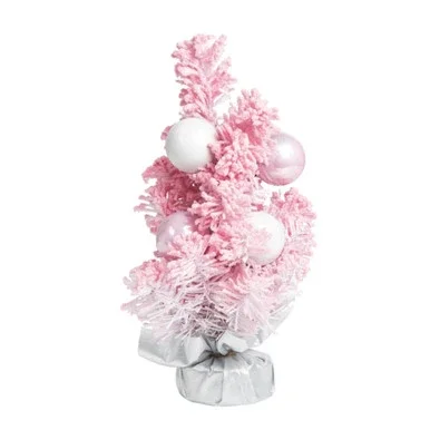 12″ Potted Pink Medium Artificial Christmas Tree, Unlit