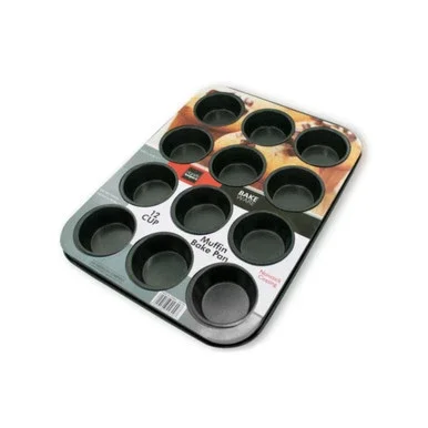 13.75″ Black and Gray Muffin Bake Pan with Cups