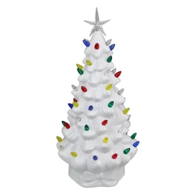 14.5″ LED Lighted Retro Table Top Christmas Tree with Star Topper