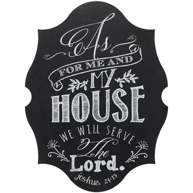 14″ Black and White Chalkboard Contemporary Wall Plaque
