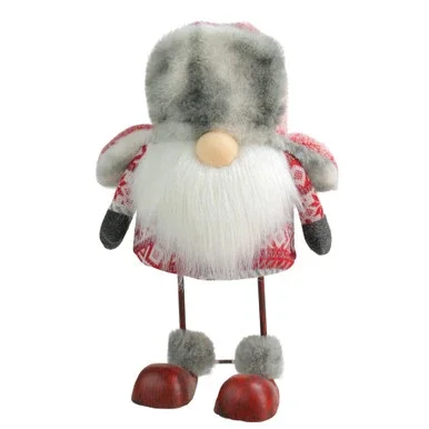 14″ Nordic Trapper Hat Bouncy Gnome Table Top Christmas Decoration