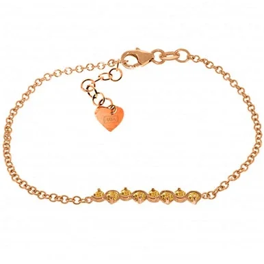 14k Rose Gold Prong Set Citrine Bracelet