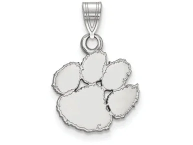 14k White Gold Logoart Clemson University Small Pendant