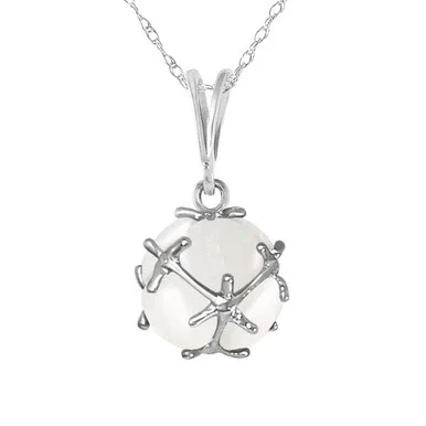 14k White Gold Necklace with Natural Opals