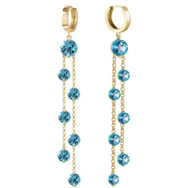 14k Yellow Gold Chandelier Earrings with Blue Topaz – 1293Y