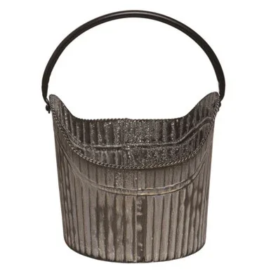 15.5″ Gray and Black Easter Display Basket with Handle