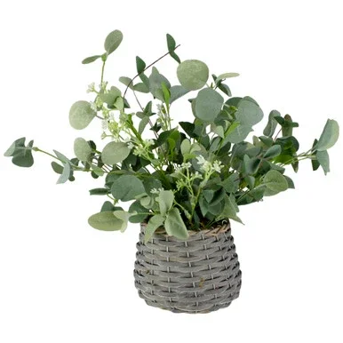 15.5″ Green and Brown Artificial Eucalyptus Arrangement